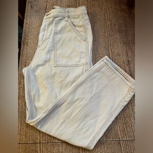 simple society, beige denim, high-rise, carpenter, baggy jeans sz9